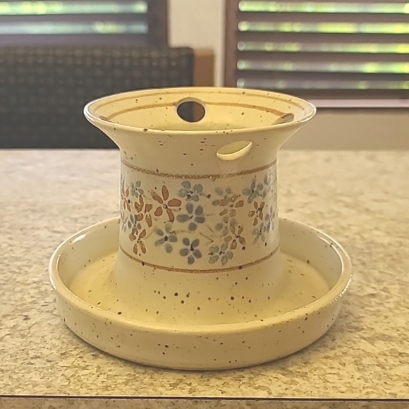 Vintage Studio Pottery Floral Ceramic Toothbrush Holder - Picture 3 of 5